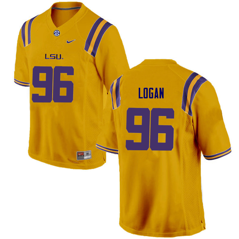 Men LSU Tigers #96 Glen Logan College Football Jerseys Game-Gold
